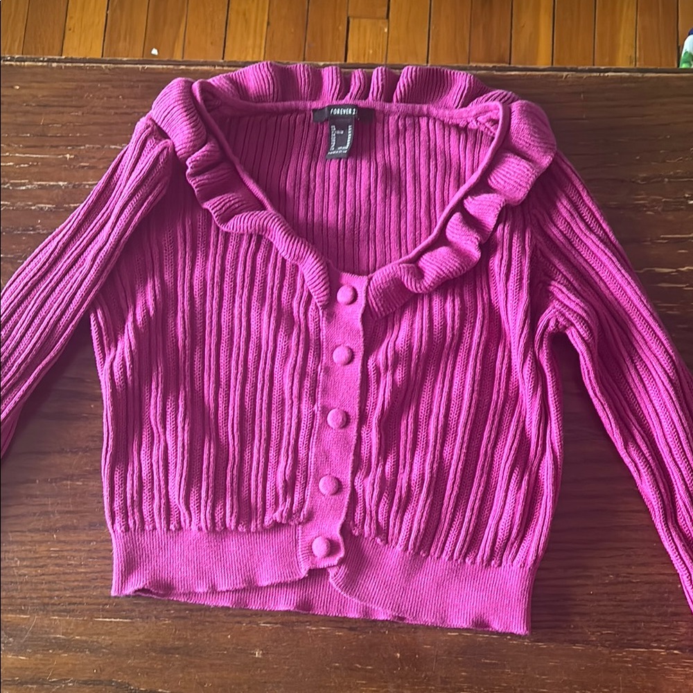 Forever 21 Pink Ruffled Women's Sweater